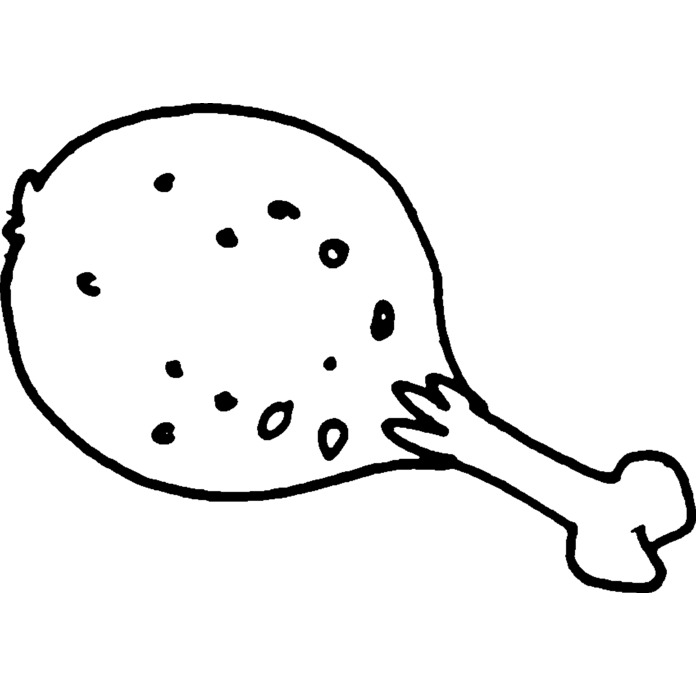 'Chicken Leg' Unmounted Rubber Stamp - For Crafting, Scrapbooking and Card Making (RS019632)