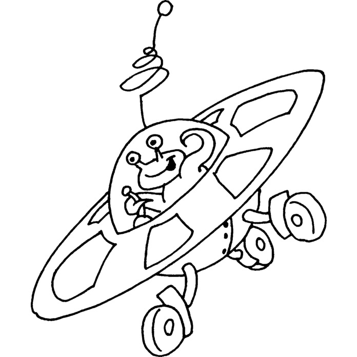 'Alien Spacecraft' Unmounted Rubber Stamp - For Crafting, Scrapbooking and Card Making - Size A7 (RS00012713)