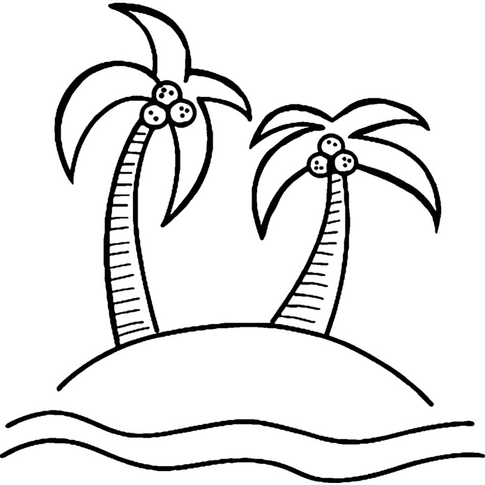 'Beach Palm Trees' Unmounted Rubber Stamp - For Crafting, Scrapbooking and Card Making (RS019877)
