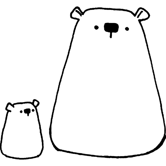 'Polar Bear & Cub' Unmounted Rubber Stamp (RS020023)