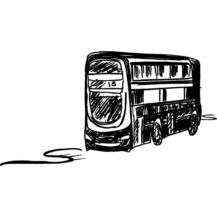 'London Bus' Unmounted Rubber Stamp - For Crafting, Scrapbooking and Card Making - Size A7 (RS00013231)
