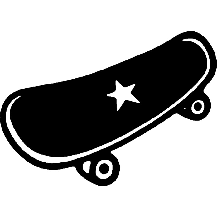 'Star Skateboard' Unmounted Rubber Stamp - For Crafting, Scrapbooking and Card Making (RS021130)
