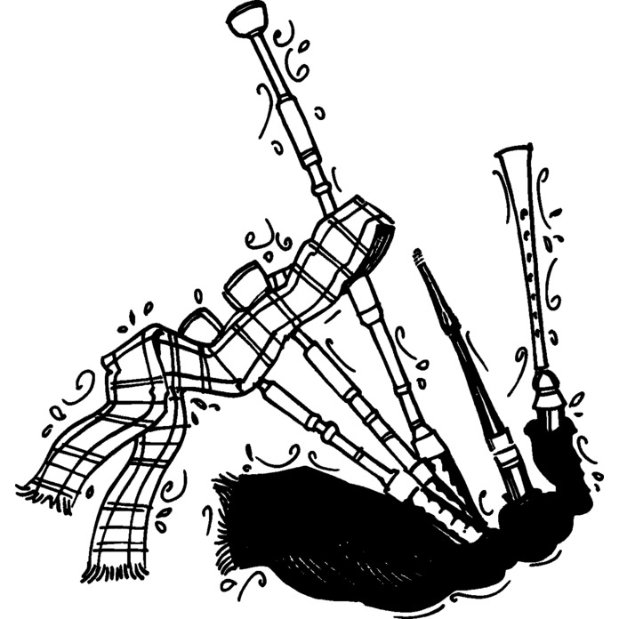 'Bagpipes' Unmounted Rubber Stamp - For Crafting, Scrapbooking and Card Making (RS021227)