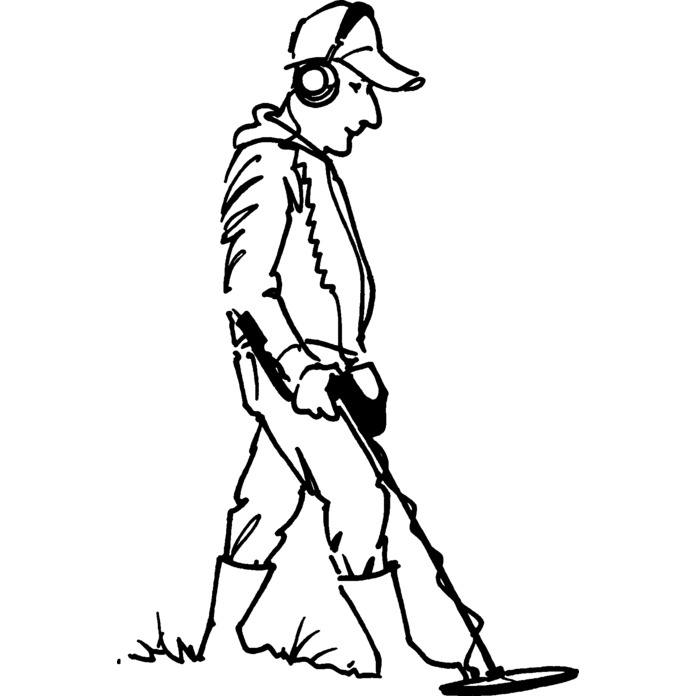 'Metal Detector Man' Unmounted Rubber Stamp - For Crafting, Scrapbooking and Card Making - Size A7 (RS00030181)