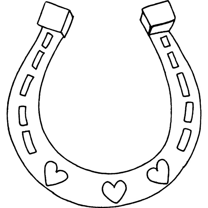 'Heart Horse Shoe' Unmounted Rubber Stamp - For Crafting, Scrapbooking and Card Making - Size A7 (RS00030419)