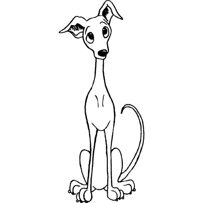 'Italian Greyhound' Unmounted Rubber Stamp (RS024597)