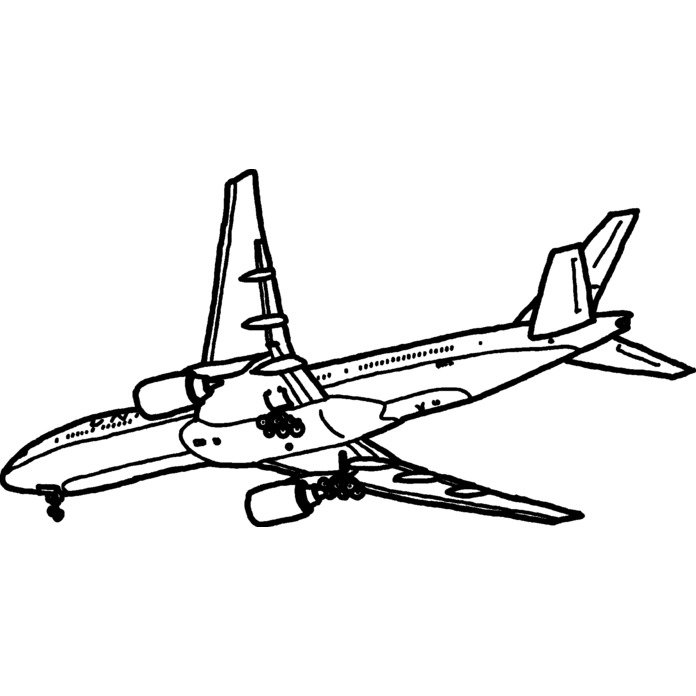 'Commercial Aircraft' Unmounted Rubber Stamp - For Crafting, Scrapbooking and Card Making - Size A7 (RS00032462)