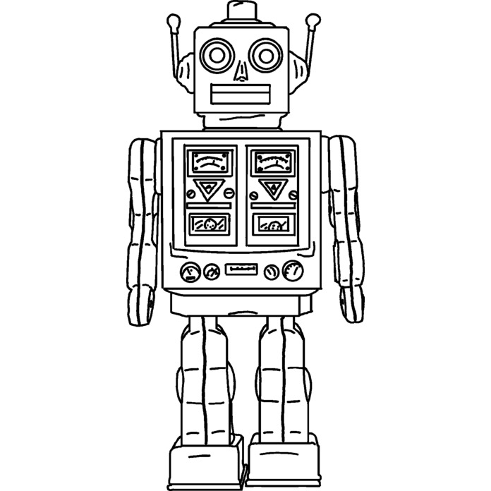 'Retro Robot' Unmounted Rubber Stamp (RS025609)