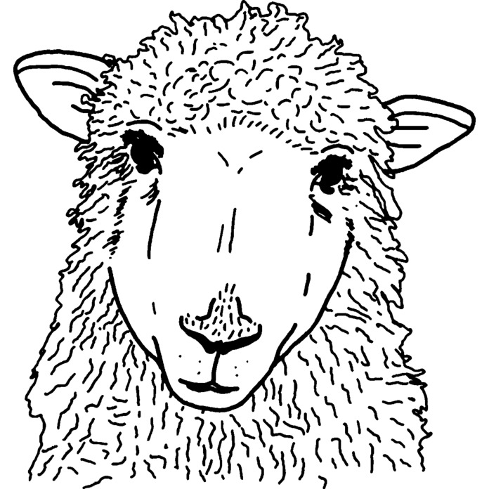 'Sheep Head' Unmounted Rubber Stamp (RS025277)