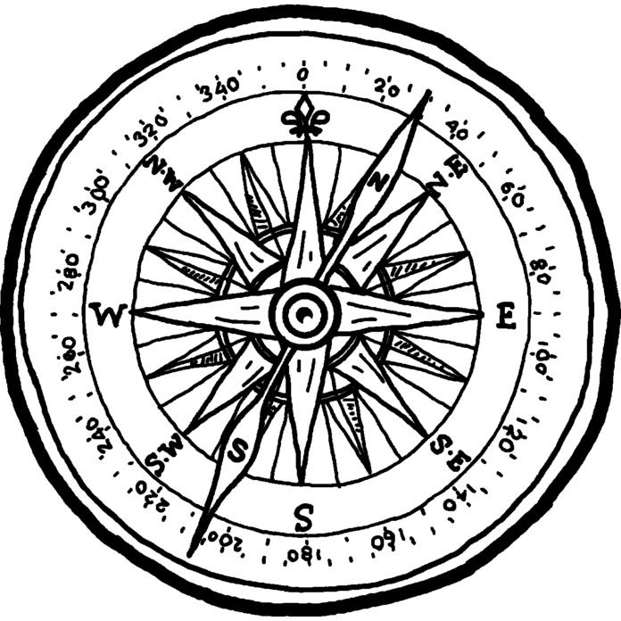 'Scout Compass' Unmounted Rubber Stamp - For Crafting, Scrapbooking and Card Making - Size A7 (RS00033024)