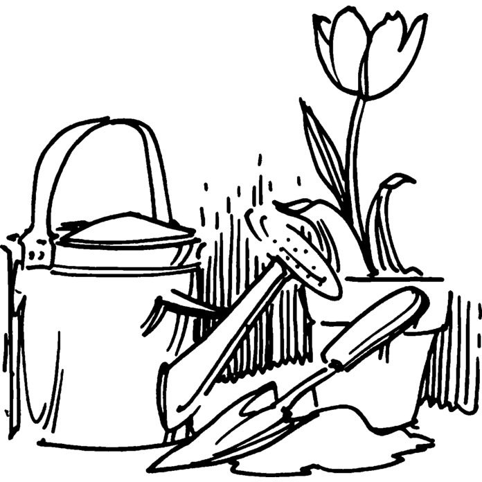 'Gardening Tools' Unmounted Rubber Stamp - For Crafting, Scrapbooking and Card Making (RS026533)