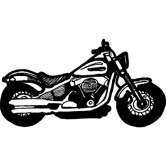 'Motorcycle' Unmounted Rubber Stamp - For Crafting, Scrapbooking and Card Making (RS026555)