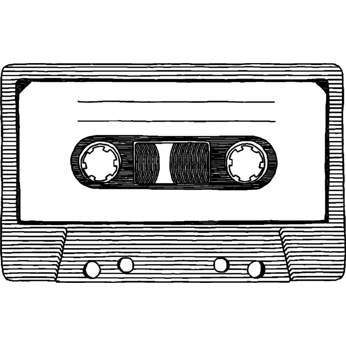 'Cassette Tape' Unmounted Rubber Stamp (RS026673)