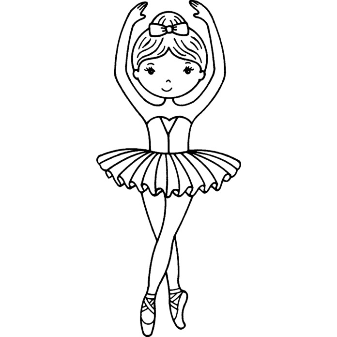 'Ballerina Girl' Unmounted Rubber Stamp - For Crafting, Scrapbooking and Card Making (RS027122)