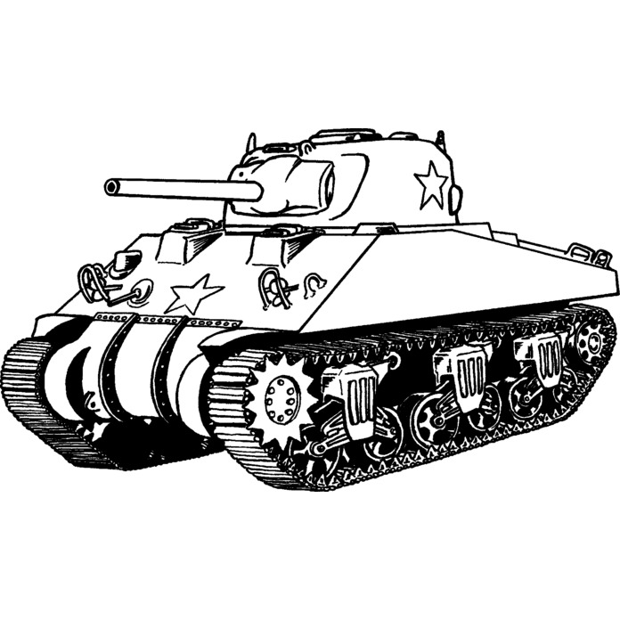 'M4 Sherman Tank' Unmounted Rubber Stamp - For Crafting, Scrapbooking and Card Making (RS027417)