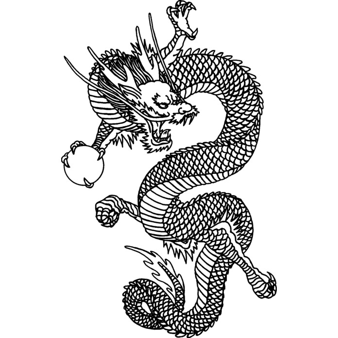 'Oriental Dragon' Unmounted Rubber Stamp (RS027569)