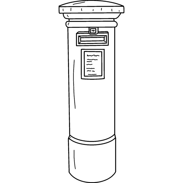 'Post Box' Unmounted Rubber Stamp - For Crafting, Scrapbooking and Card Making (RS027661)