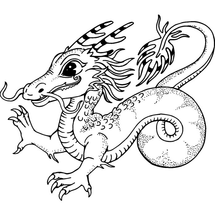 'Chinese Dragon' Unmounted Rubber Stamp - For Crafting, Scrapbooking and Card Making - Size A7 (RS00035942)
