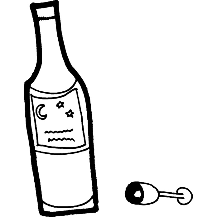 'Wine Glass & Bottle' Unmounted Rubber Stamp - For Crafting, Scrapbooking and Card Making - Size A7 (RS00036882)