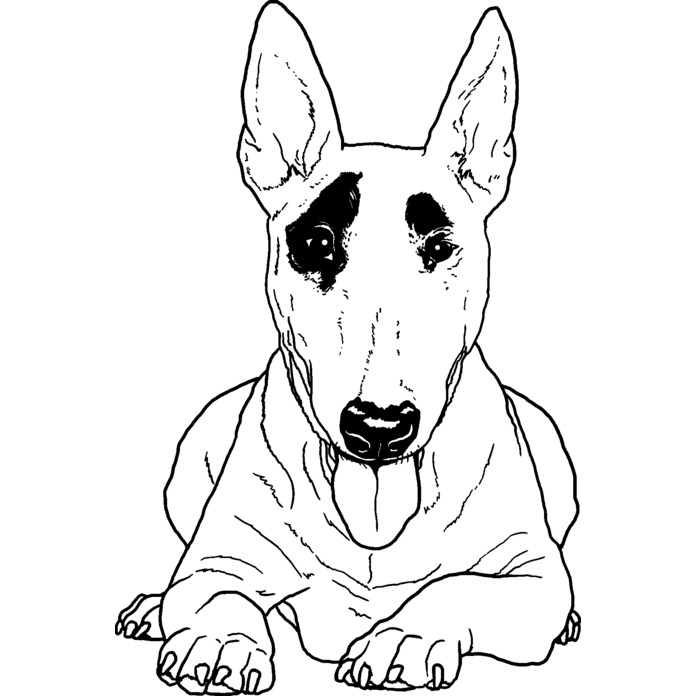 'Bull Terrier' Unmounted Rubber Stamp - For Crafting, Scrapbooking and Card Making (RS028598)