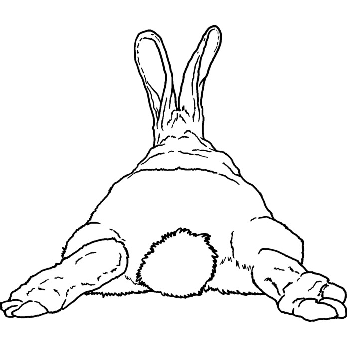 'Rabbit Bottom' Unmounted Rubber Stamp - For Crafting, Scrapbooking and Card Making - Size A7 (RS00037422)