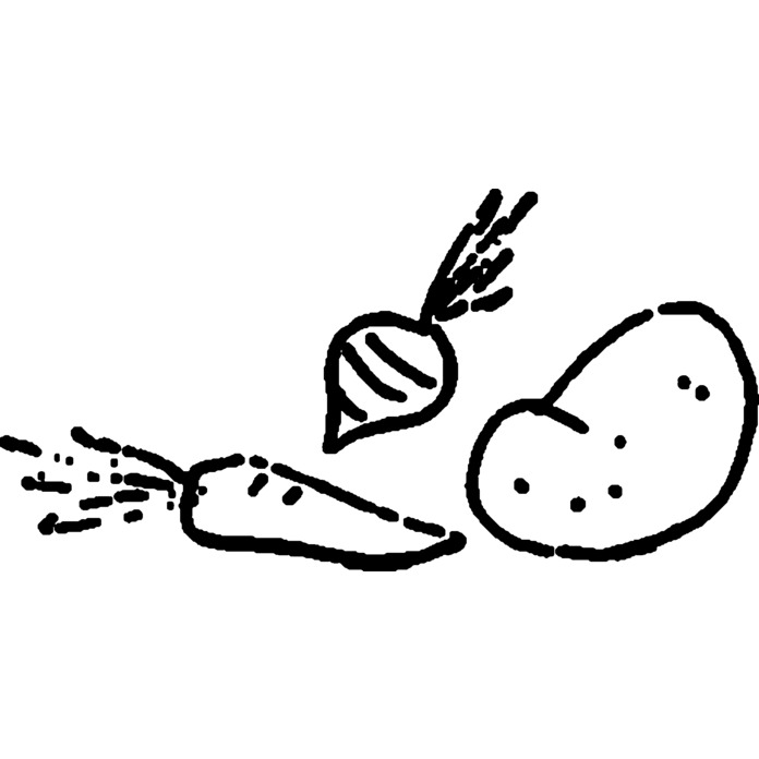 'Root Vegetables' Unmounted Rubber Stamp - For Crafting, Scrapbooking and Card Making - Size A7 (RS00037582)