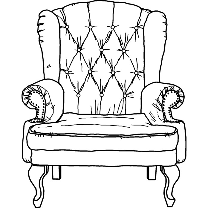 'Armchair' Unmounted Rubber Stamp - For Crafting, Scrapbooking and Card Making - Size A7 (RS00038048)