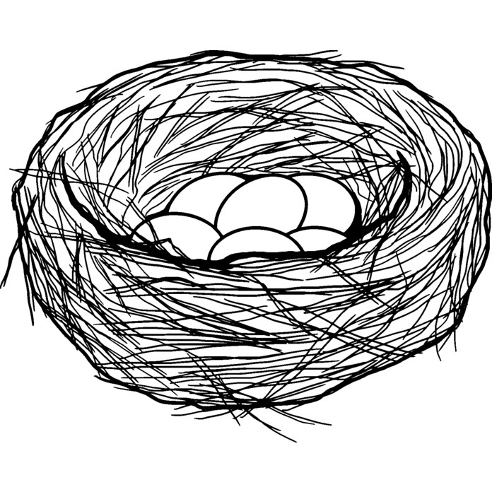 'Birds Nest & Eggs' Unmounted Rubber Stamp - For Crafting, Scrapbooking and Card Making (RS029666)