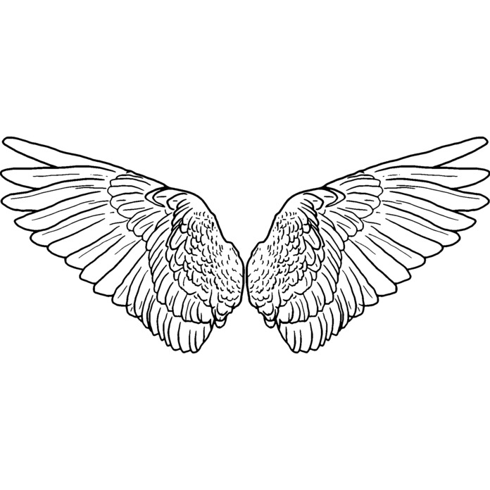'Angel Wings' Unmounted Rubber Stamp -  For Crafting, Scrapbooking and Card Making (RS029728)