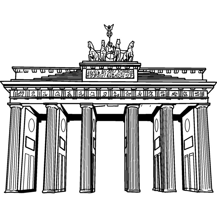 'Brandenburg Gate' Unmounted Rubber Stamp - For Crafting, Scrapbooking and Card Making (RS029804)