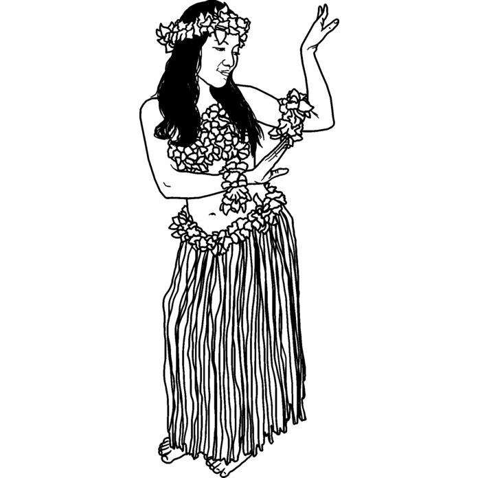 'Dancing Hula Girl' Unmounted Rubber Stamp - For Crafting, Scrapbooking and Card Making (RS029994)