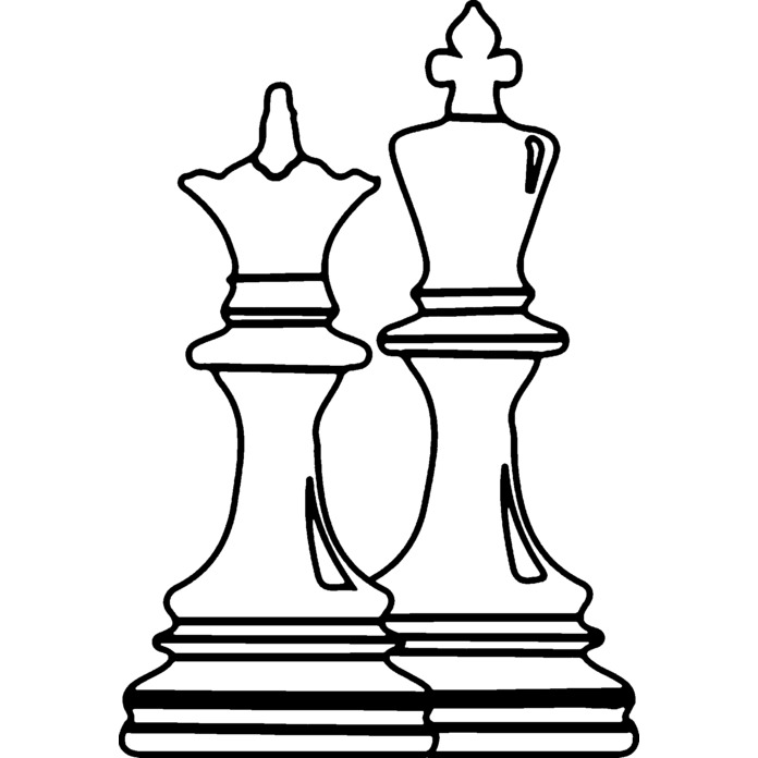 'Chess Queen & King' Unmounted Rubber Stamp - For Crafting, Scrapbooking and Card Making - Size A7 (RS00038814)