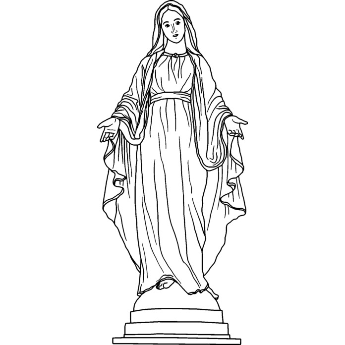 'Virgin Mary' Unmounted Rubber Stamp - For Crafting, Scrapbooking and Card Making - Size A7 (RS00039056)