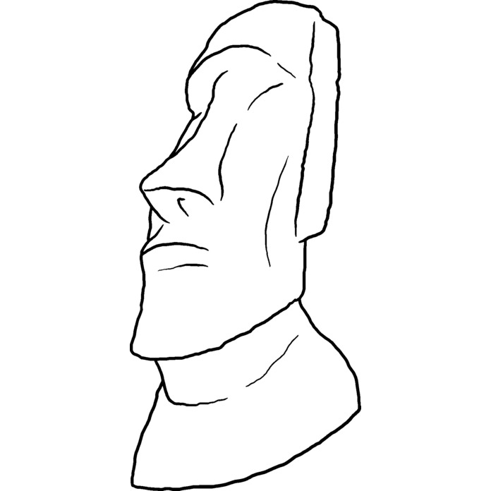 'Easter Island Head' Unmounted Rubber Stamp - A7 - Craft Stamp for Scrapbooking, Card Making, Journals and Creative Projects (RS00039324)