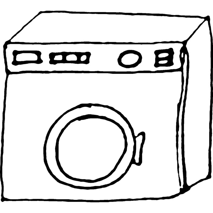 'Washing Machine' Unmounted Rubber Stamp - For Crafting, Scrapbooking and Card Making (RS031034)