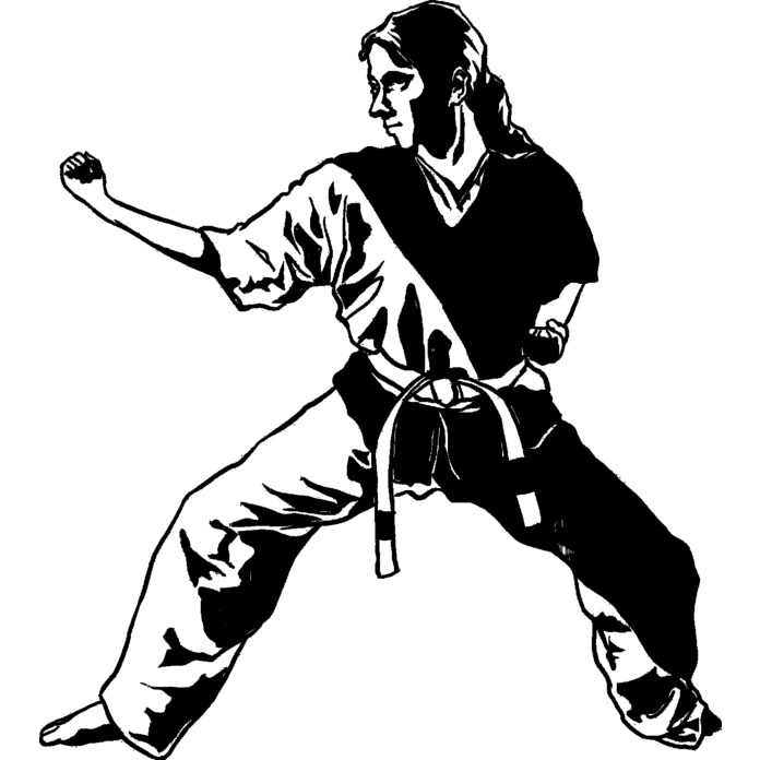 'Karate Girl' Unmounted Rubber Stamp - For Crafting, Scrapbooking and Card Making - Size A7 (RS00040178)