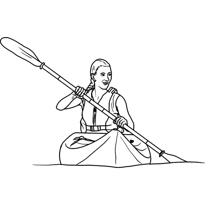 'Paddling Canoe' Unmounted Rubber Stamp - For Crafting, Scrapbooking and Card Making (RS034394)