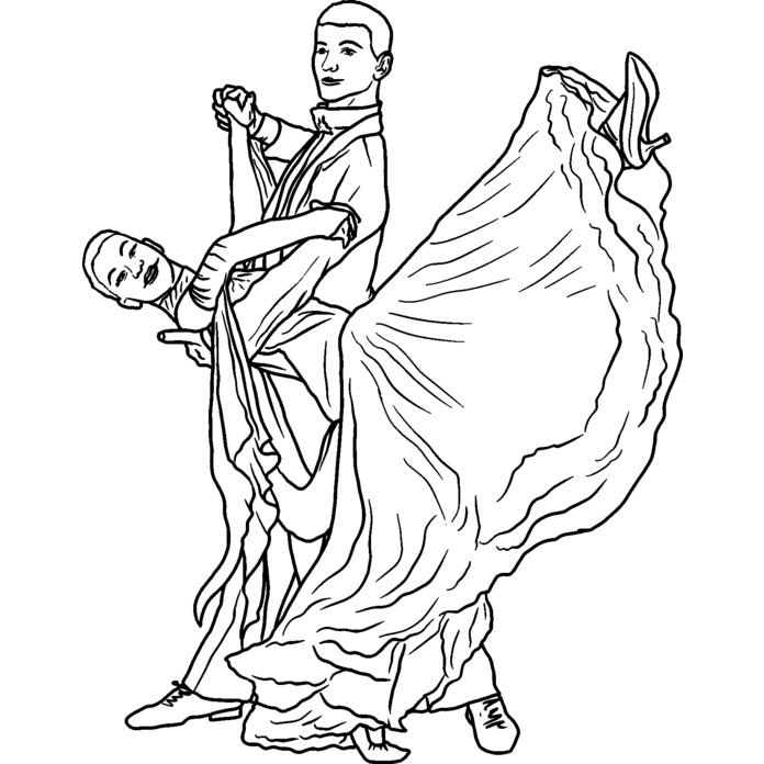 'Ballroom Dancers' Unmounted Rubber Stamp - For Crafting, Scrapbooking and Card Making (RS034564)