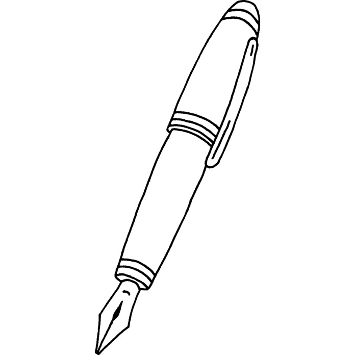 'Fountain Pen' Unmounted Rubber Stamp - For Crafting, Scrapbooking and Card Making - Size A7 (RS00042482)