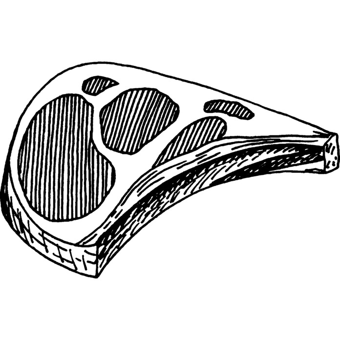 'Pork Chop' Unmounted Rubber Stamp - For Crafting, Scrapbooking and Card Making (RS034599)