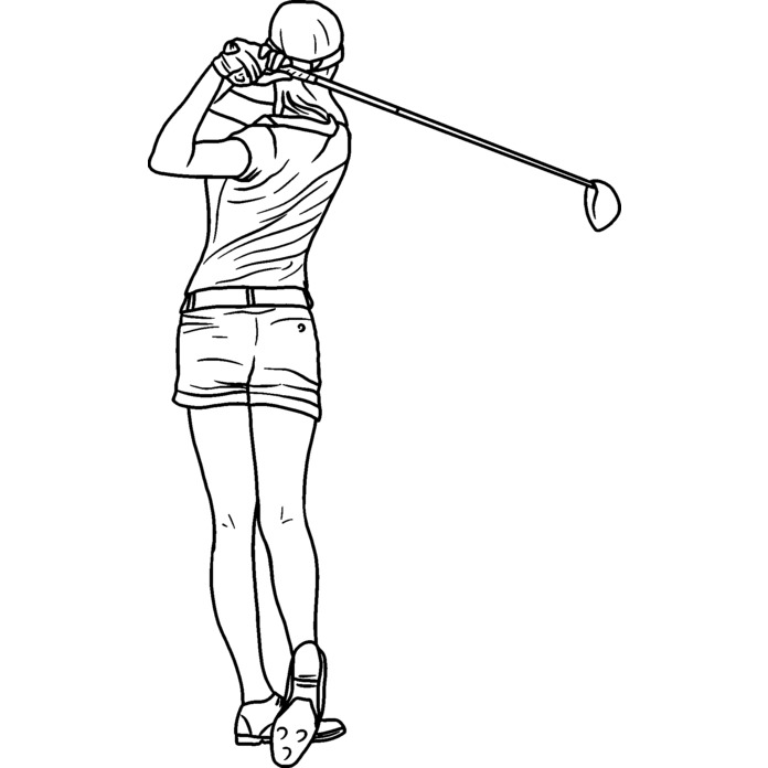 'Female Golfer' Unmounted Rubber Stamp - For Crafting, Scrapbooking and Card Making - Size A7 (RS00043498)