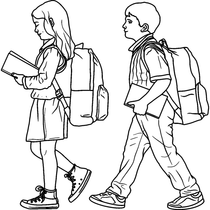'School Children' Unmounted Rubber Stamp - For Crafting, Scrapbooking and Card Making - Size A7 (RS00043866)