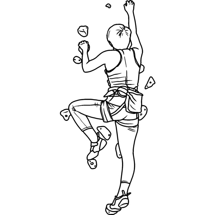 'Person On Climbing Wall' Unmounted Rubber Stamp -  For Crafting, Scrapbooking and Card Making - Size A7 (RS00044754)