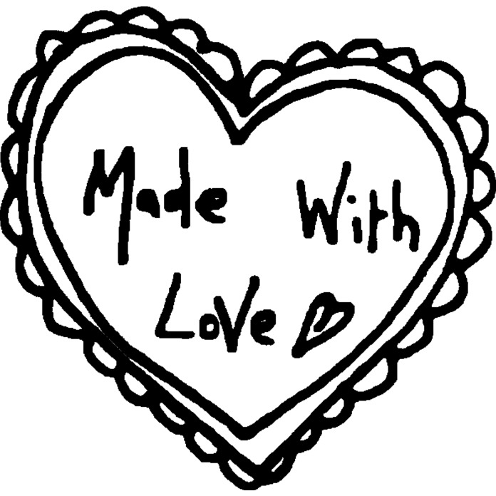 'Made With Love' Unmounted Rubber Stamp - For Crafting, Scrapbooking and Card Making (RS003619)