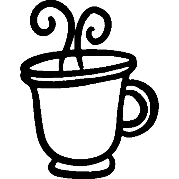 'Cup Of Hot Coffee' Unmounted Rubber Stamp - For Crafting, Scrapbooking and Card Making (RS015096)