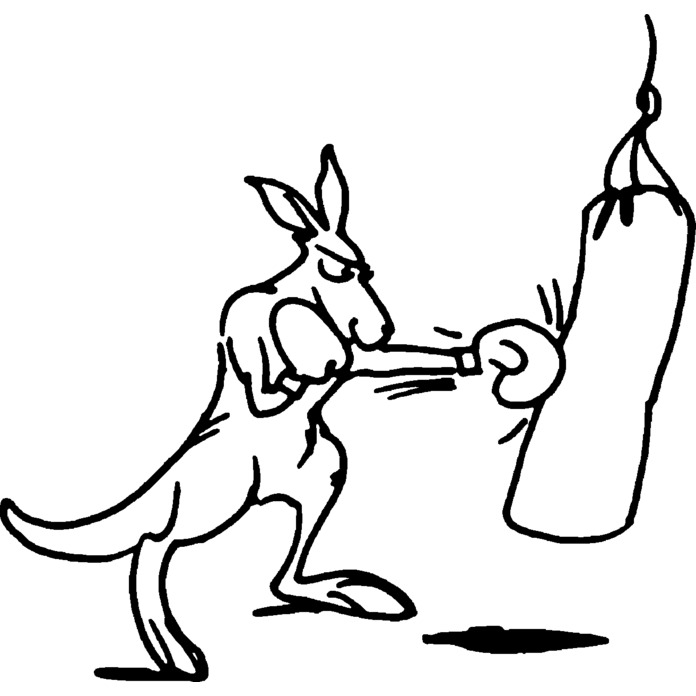 'Boxing Kangaroo' Unmounted Rubber Stamp -  For Crafting, Scrapbooking and Card Making (RS037257)