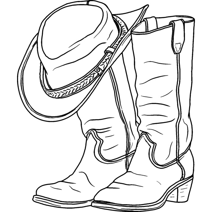 'Cowboy Boots & Hat' Unmounted Rubber Stamp - For Crafting, Scrapbooking and Card Making (RS037967)