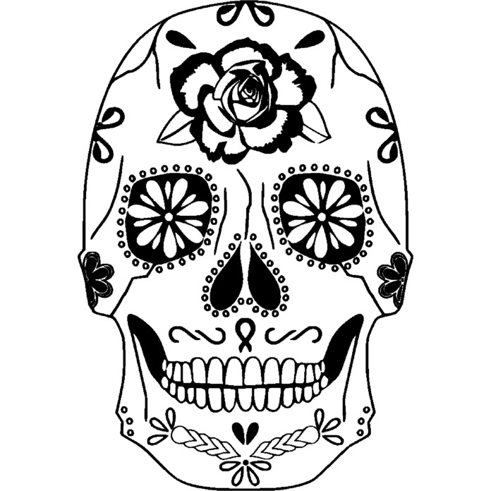'Day Of The Dead Skull' Unmounted Rubber Stamp - For Crafting, Scrapbooking and Card Making - Size A7 (RS00048457)