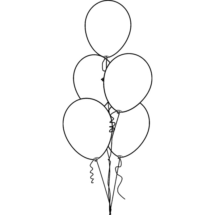 'Party Balloons' Unmounted Rubber Stamp -  For Crafting, Scrapbooking and Card Making (RS040044)