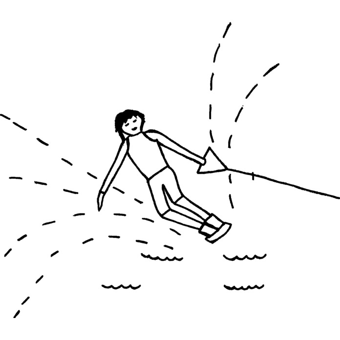 'Fun water skiing ' Unmounted Rubber Stamp - For Crafting, Scrapbooking and Card Making - Size A7 (RS00049307)